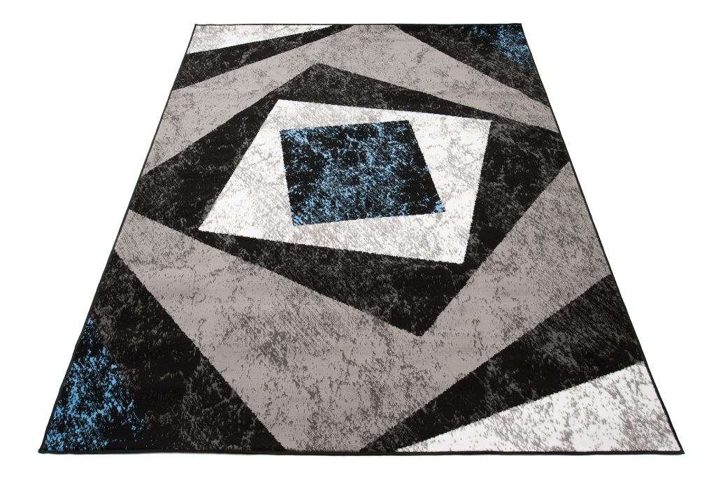 Tappeto Dream Geometrico Grigio Blu Quadrati
