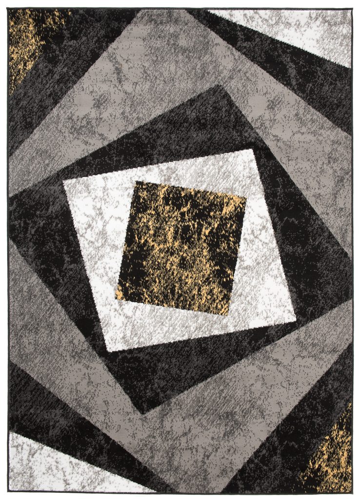 Tappeto Dream Geometrico Grigio Giallo Quadrati