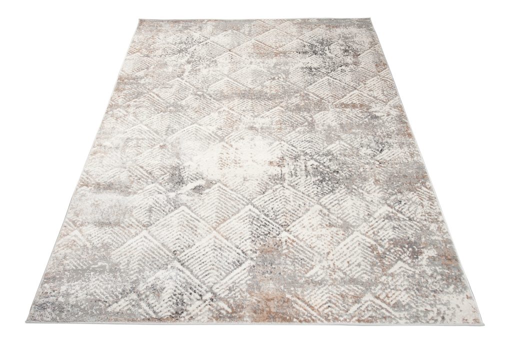 Tappeto Valley Grigio Beige Geometrico Quadrato