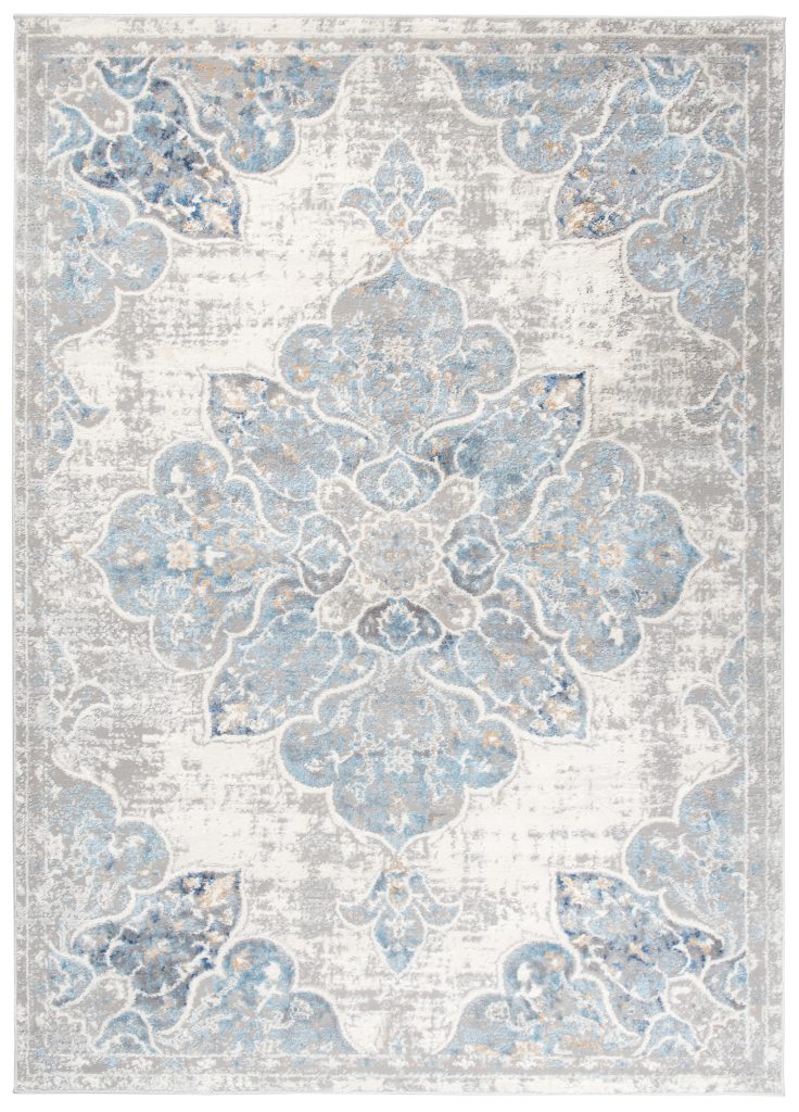 Tappeto Valley Grigio Blu Vintage Floreale