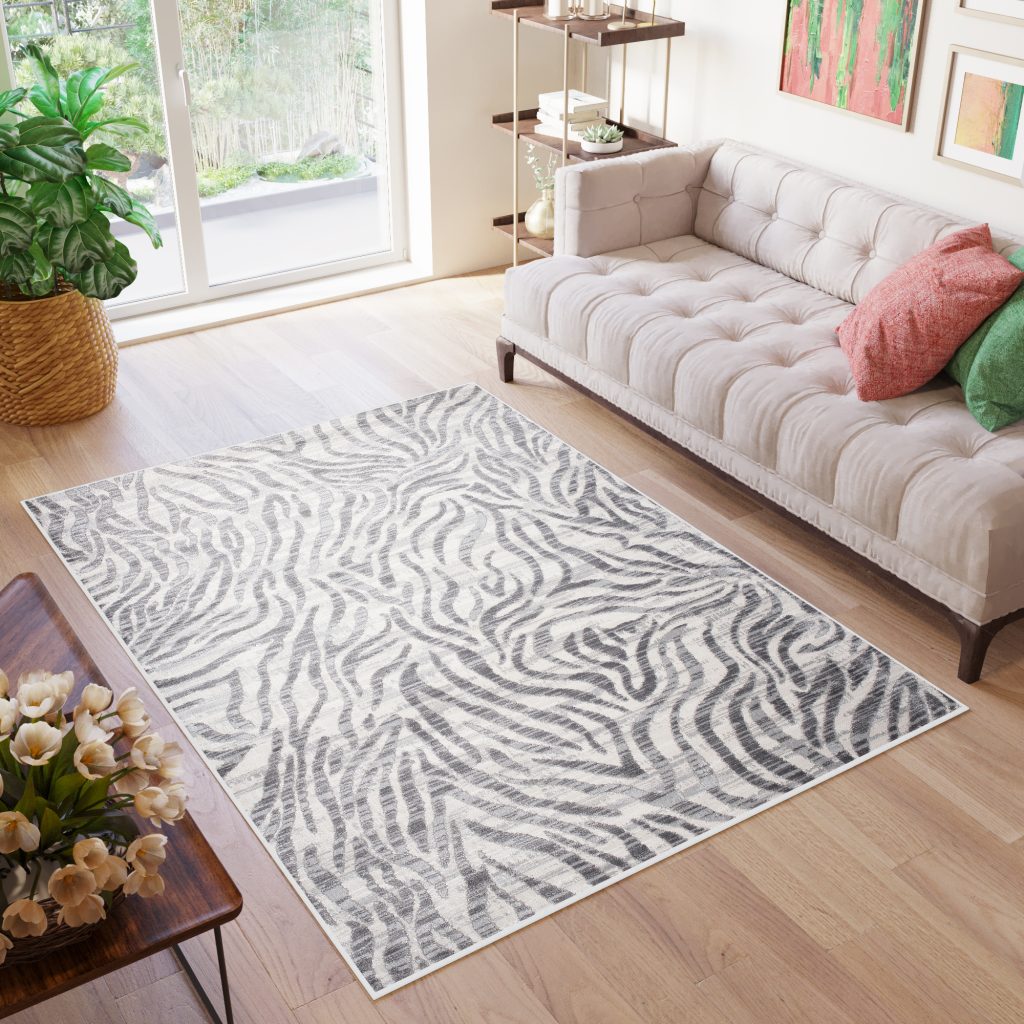Tappeto Valley Grigio Astratto Strisce Zebra
