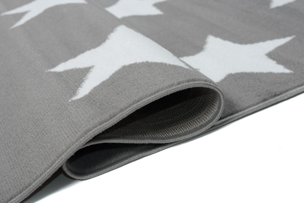 Tappeto Luxury Grigio Bianco Stelle per Bambini