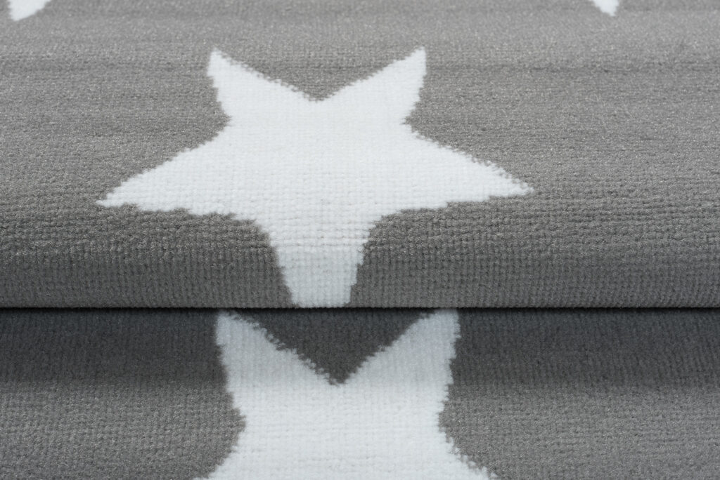Tappeto Luxury Grigio Bianco Stelle per Bambini