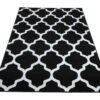 Tappeto Luxury Nero Bianco Geometrico Trellis