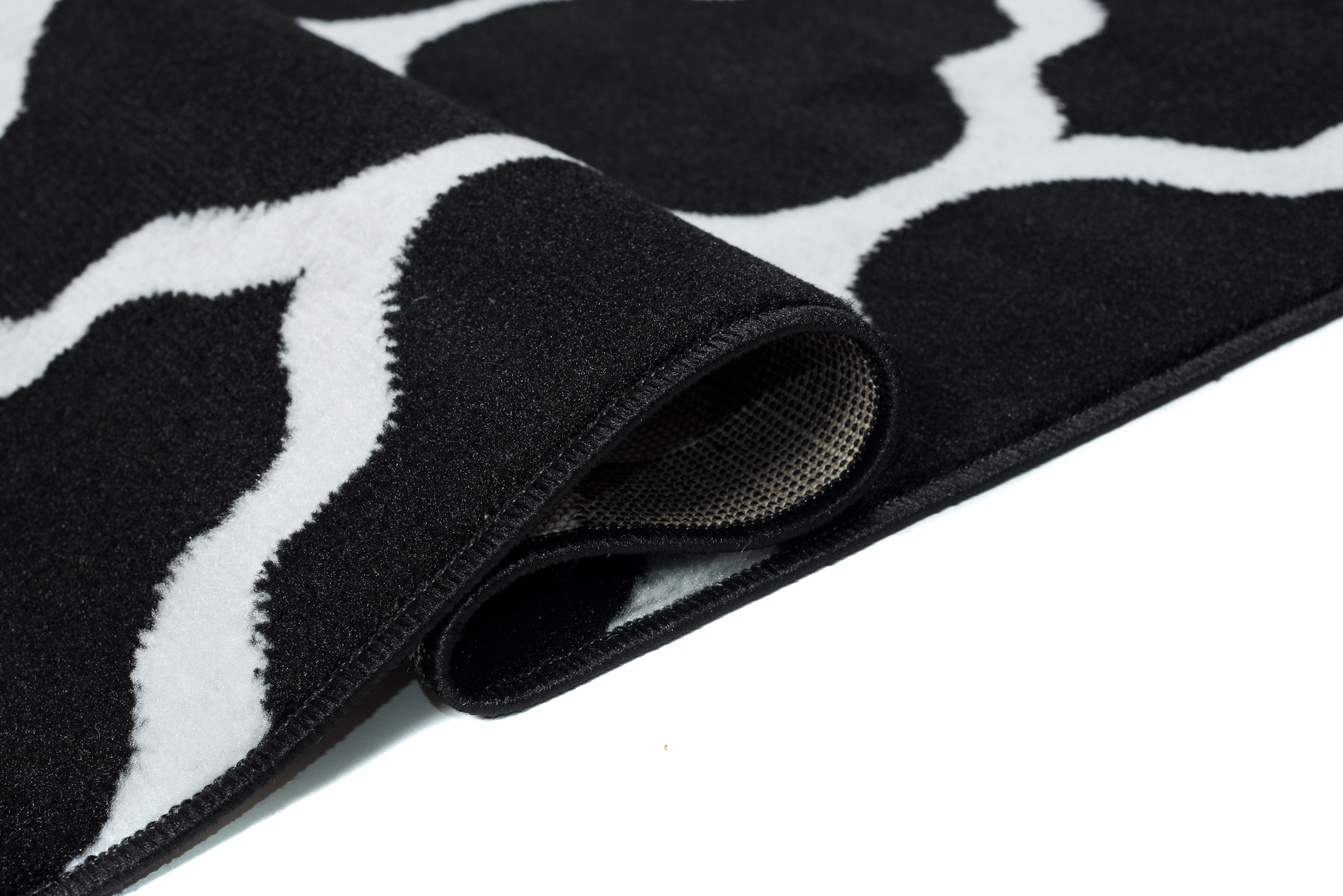 Tappeto Luxury Nero Bianco Geometrico Trellis