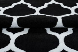 Tappeto Luxury Nero Bianco Geometrico Trellis