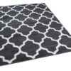 Tappeto Luxury Grigio Scuro Bianco Geometrico Trellis
