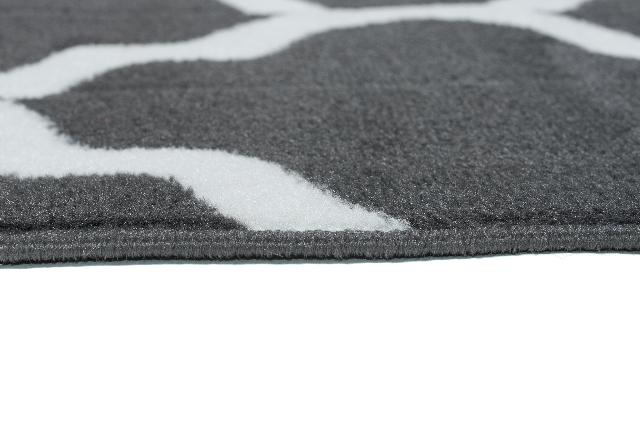 Tappeto Luxury Grigio Scuro Bianco Geometrico Trellis