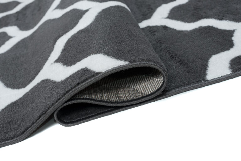 Tappeto Luxury Grigio Scuro Bianco Geometrico Trellis