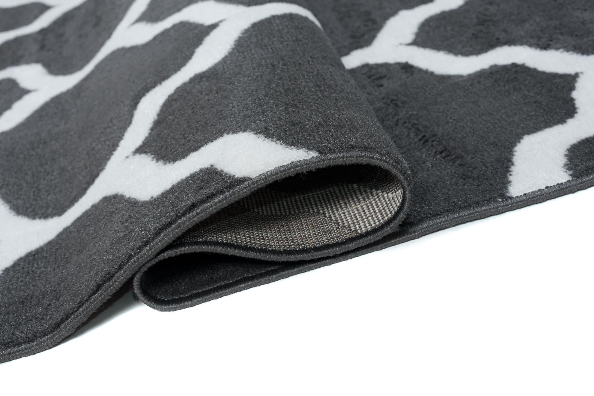 Tappeto Luxury Grigio Scuro Bianco Geometrico Trellis