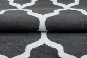 Tappeto Luxury Grigio Scuro Bianco Geometrico Trellis