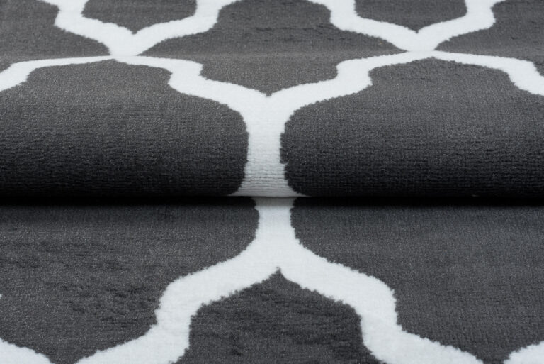 Tappeto Luxury Grigio Scuro Bianco Geometrico Trellis