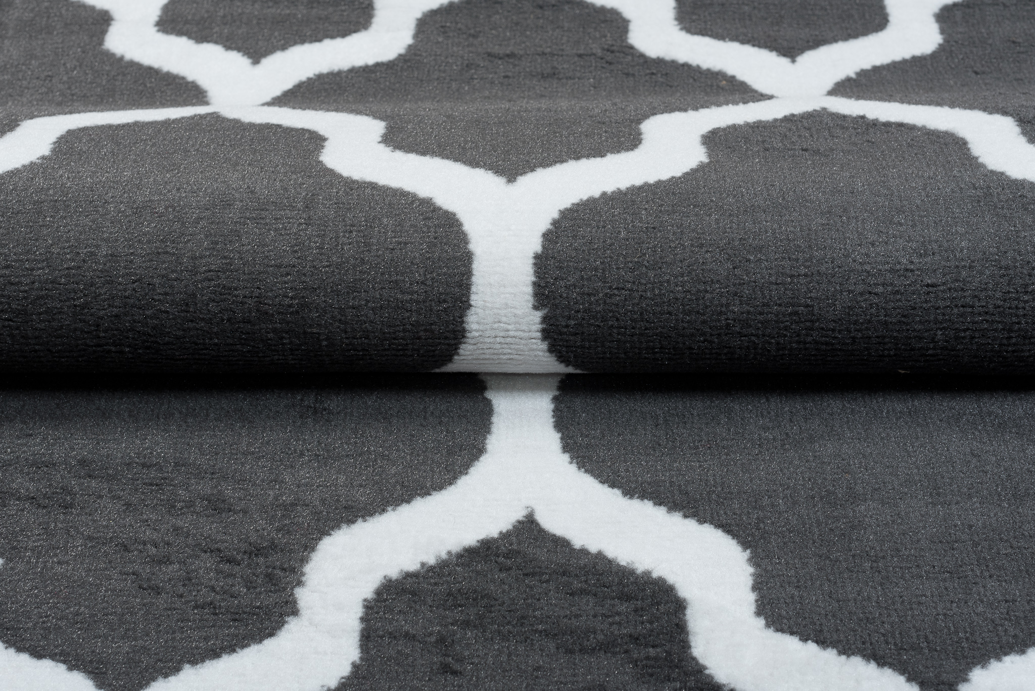 Tappeto Luxury Grigio Scuro Bianco Geometrico Trellis