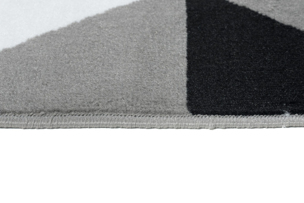 Tappeto Luxury Grigio Nero Quadrati Triangoli