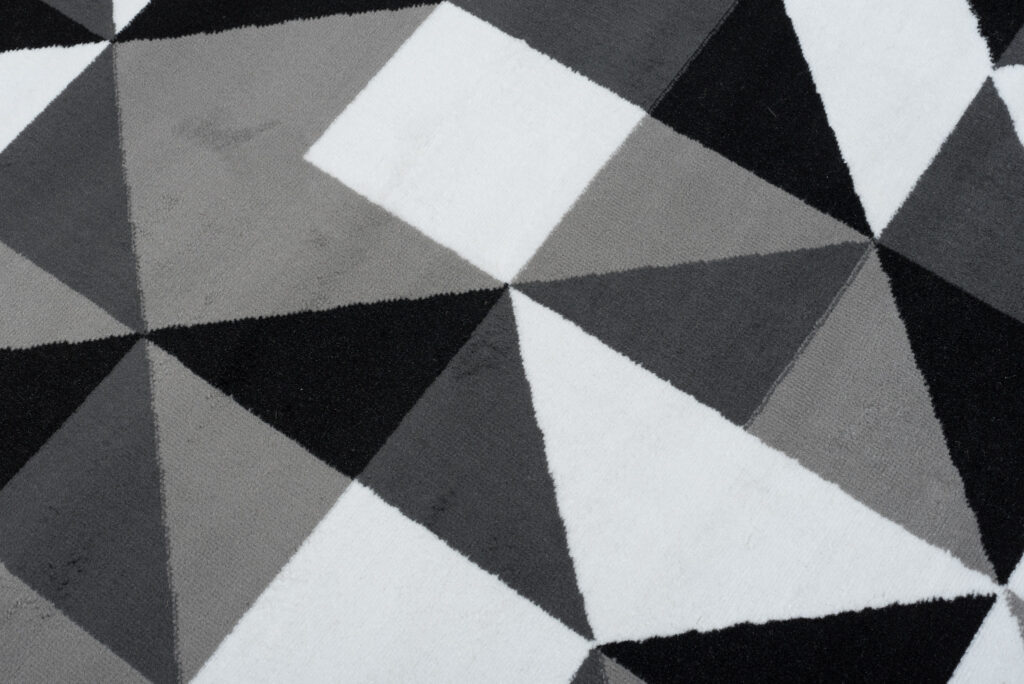 Tappeto Luxury Grigio Nero Quadrati Triangoli