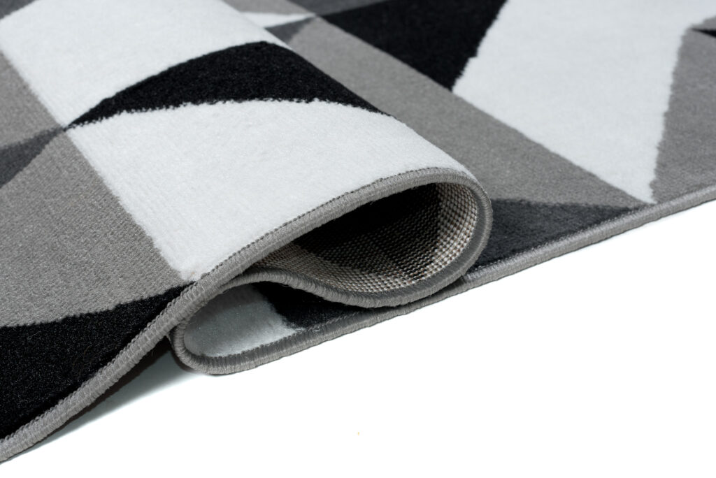 Tappeto Luxury Grigio Nero Quadrati Triangoli