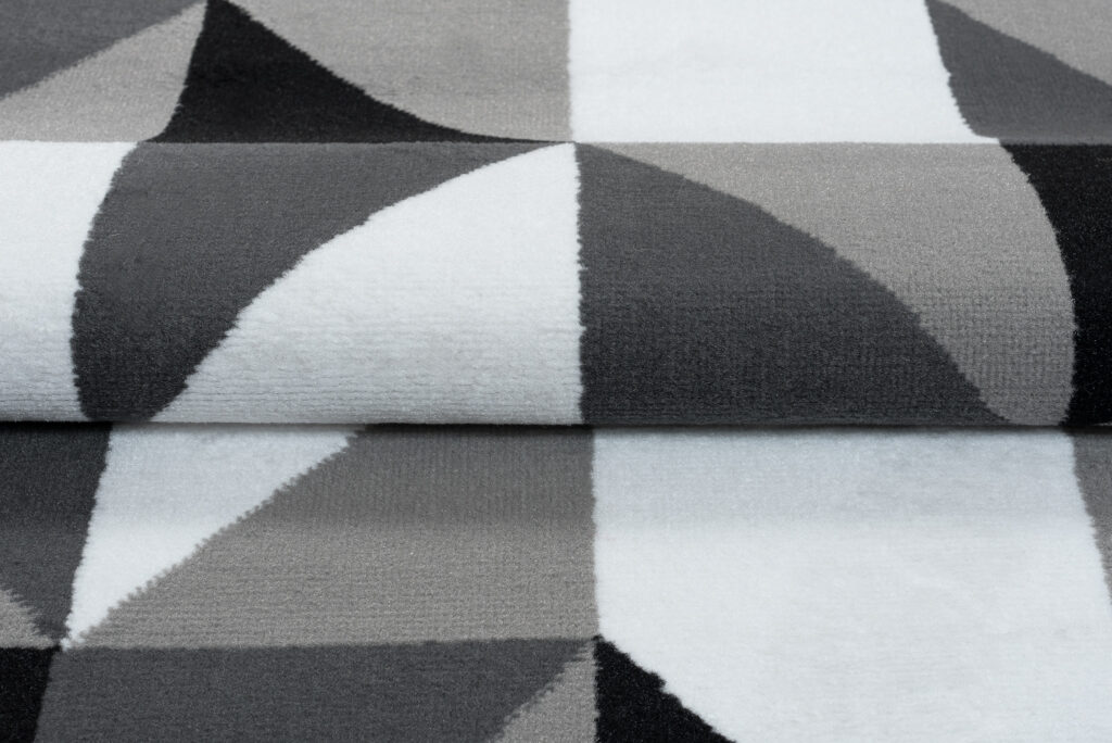 Tappeto Luxury Grigio Nero Quadrati Triangoli