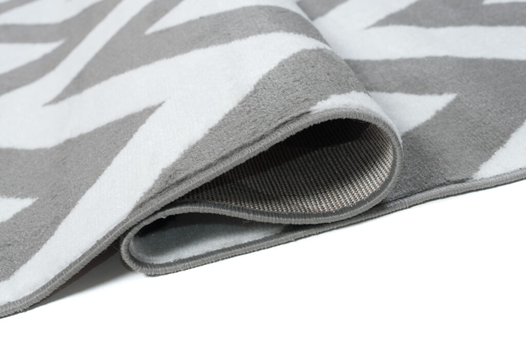 Tappeto Luxury Grigio Chiaro Zig Zag Strisce Geometrico A Pelo Corto