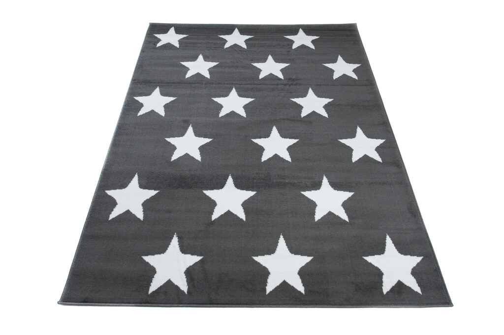 Tappeto Luxury Scuro Grigio Stelle Moderno A Pelo Corto