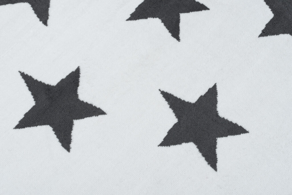 Tappeto Luxury Bianco Grigio Stelle per Bambini