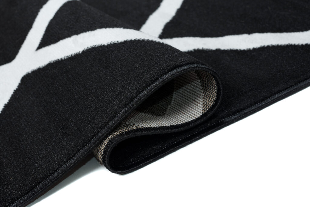 Tappeto Luxury Nero Bianco Geometrico a Scacchi