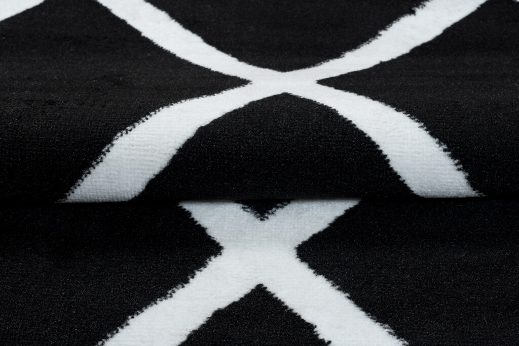 Tappeto Luxury Nero Bianco Geometrico a Scacchi