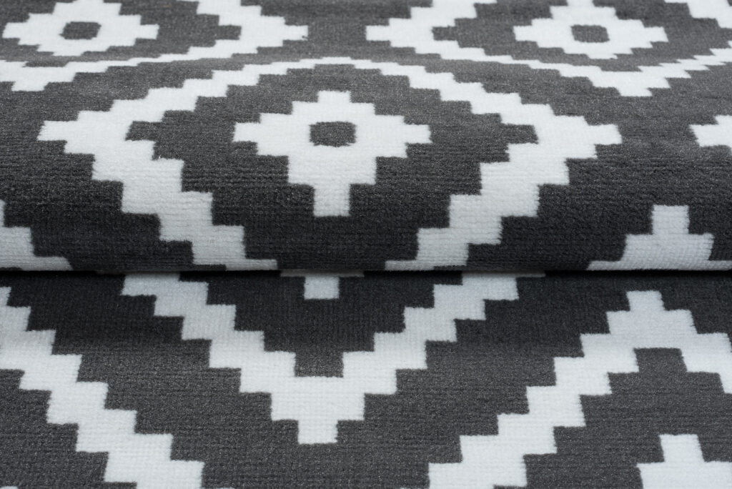 Tappeto Luxury Grigio Bianco Geometrico Diamante