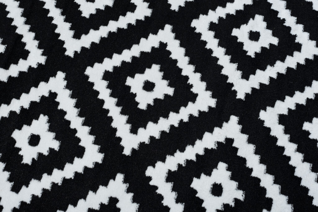 Tappeto Luxury Nero Bianco Geometrico Diamante