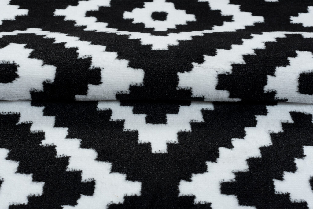 Tappeto Luxury Nero Bianco Geometrico Diamante
