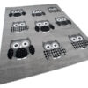 Tappeto Luxury Per Bambini Con Gufi Grigio Moderno A Pelo Corto