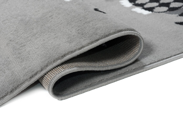 Tappeto Luxury Per Bambini Con Gufi Grigio Moderno A Pelo Corto