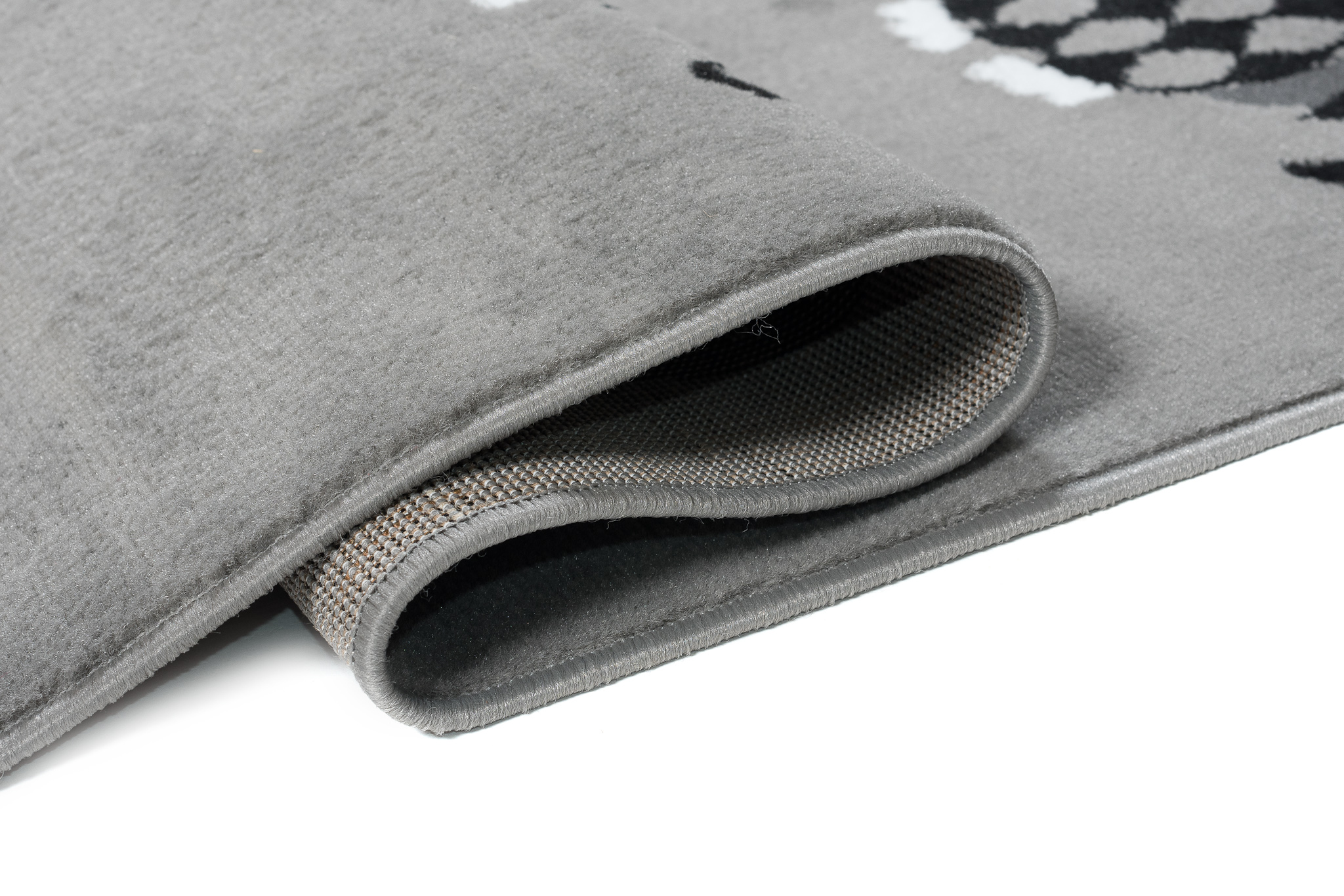 Tappeto Luxury Per Bambini Con Gufi Grigio Moderno A Pelo Corto