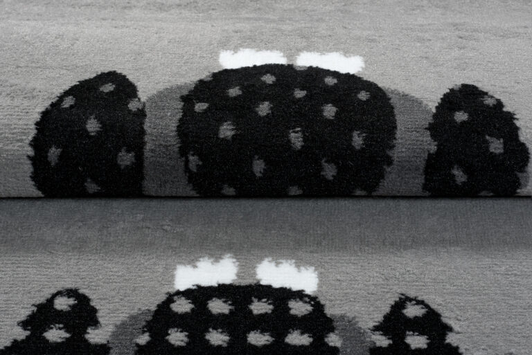 Tappeto Luxury Per Bambini Con Gufi Grigio Moderno A Pelo Corto