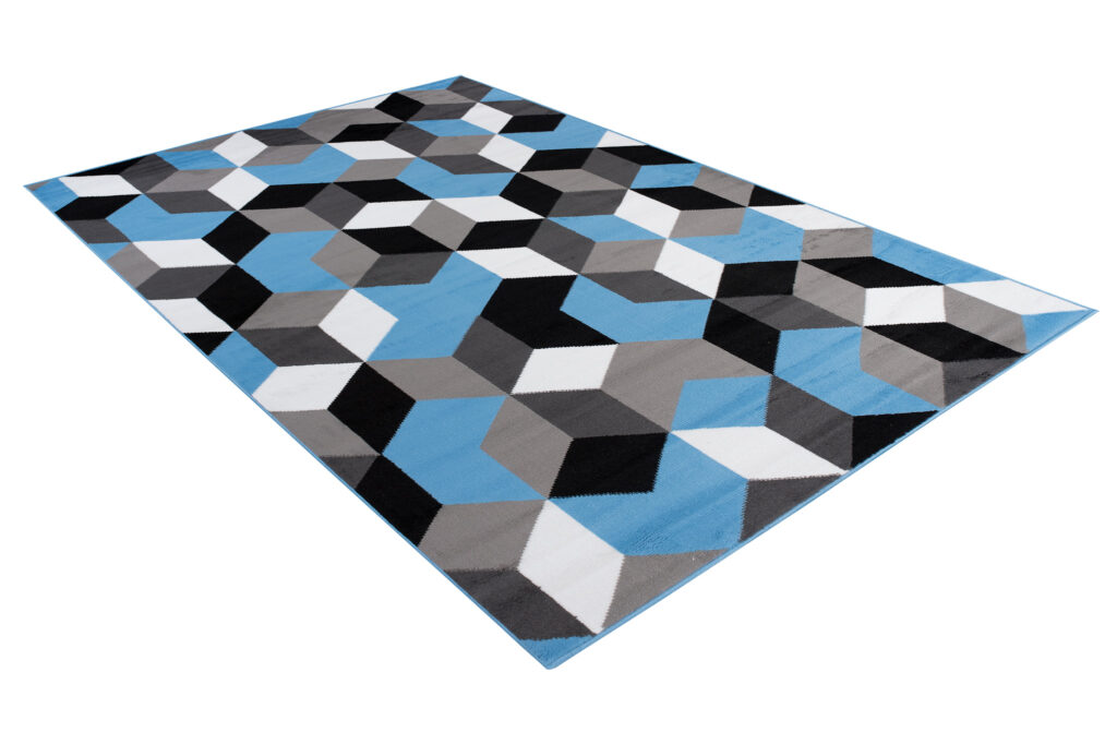 Tappeto Maya Grigio Blu Cubi