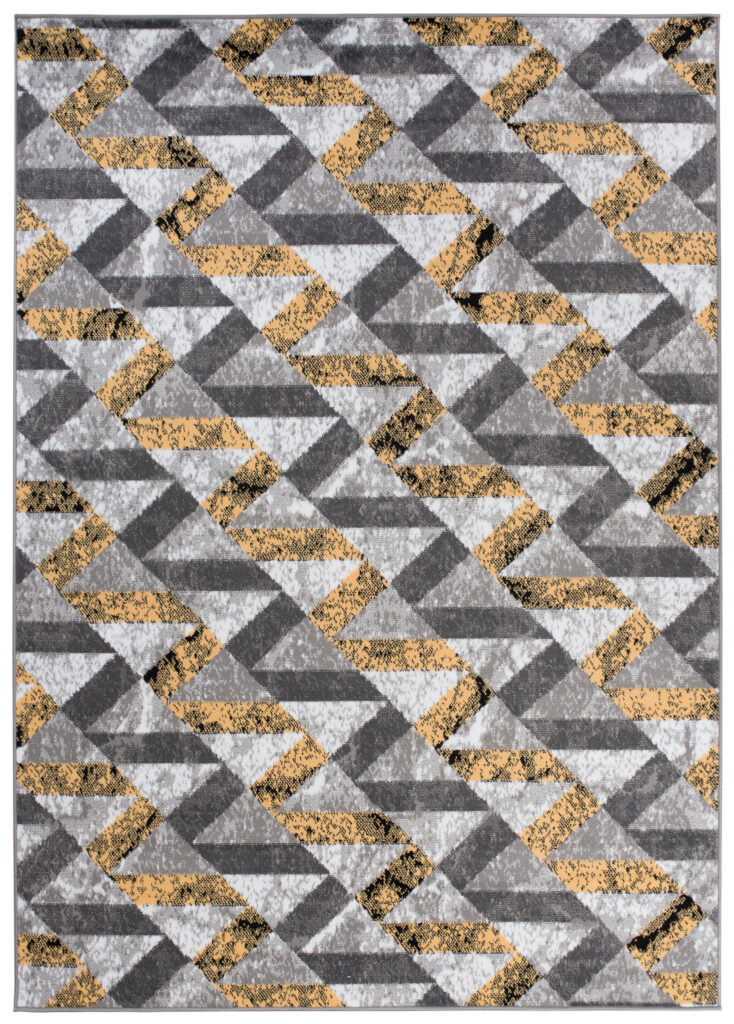 Tappeto Maya Grigio Giallo Astratto ZigZag