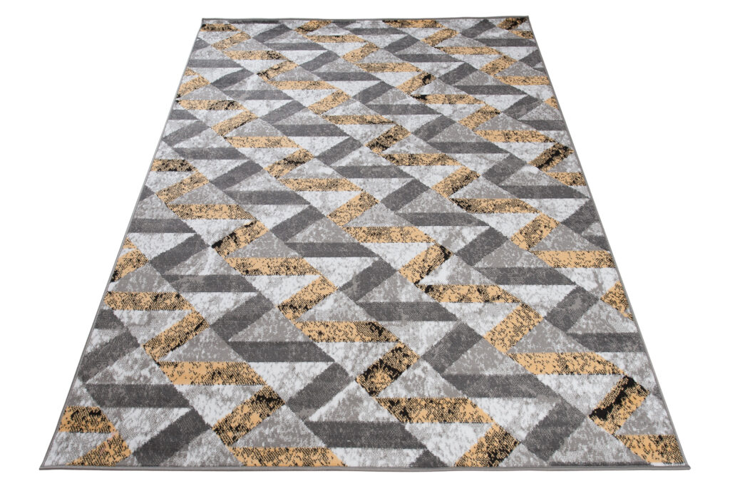 Tappeto Maya Grigio Giallo Astratto ZigZag