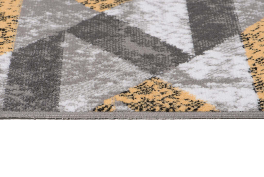 Tappeto Maya Grigio Giallo Astratto ZigZag