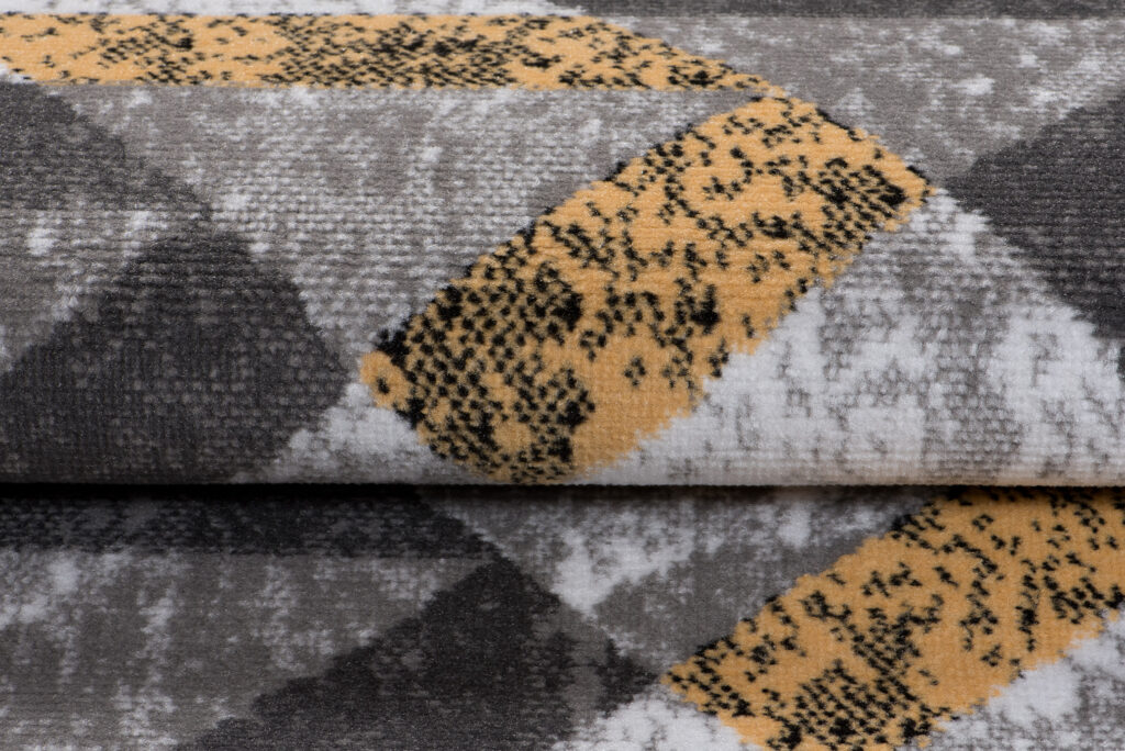 Tappeto Maya Grigio Giallo Astratto ZigZag
