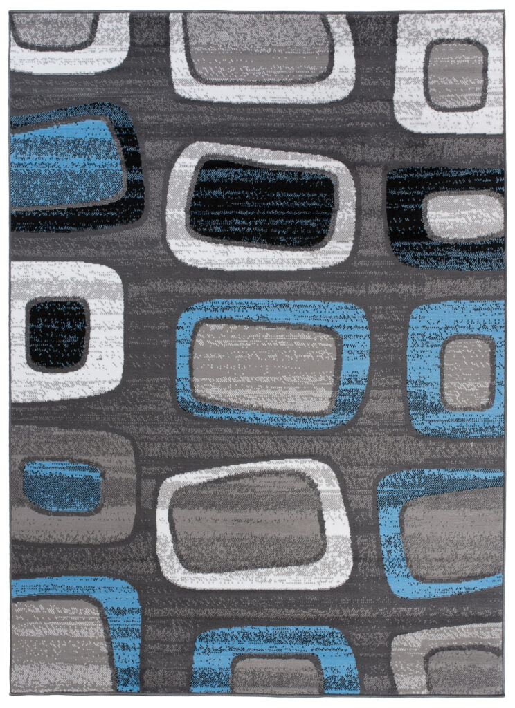 Tappeto Maya Blu Grigio Geometrico
