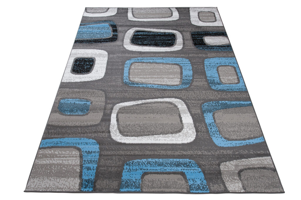 Tappeto Maya Blu Grigio Geometrico