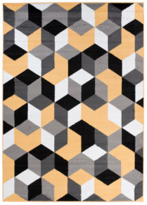 Tappeto Maya Grigio Giallo Cubi