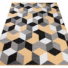 Tappeto Maya Grigio Giallo Cubi