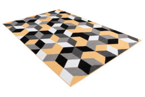 Tappeto Maya Grigio Giallo Cubi