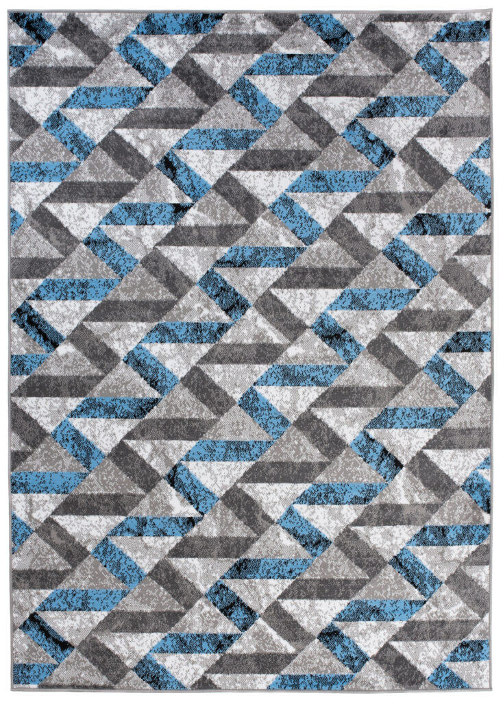 Tappeto Maya Grigio Blu Astratto Zigzag