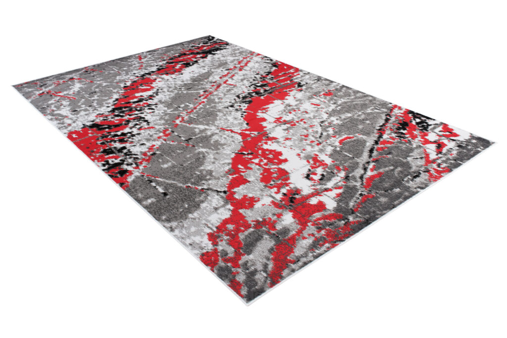Tappeto Maya Grigio Rosso Moderno