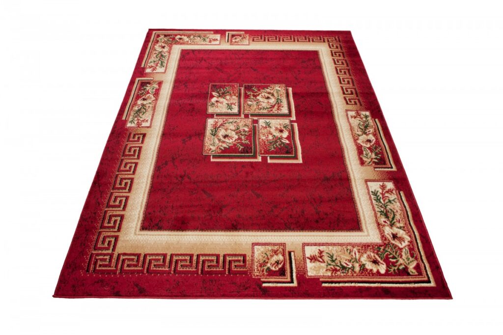 Tappeto Atlas Rosso Beige Classico Frame