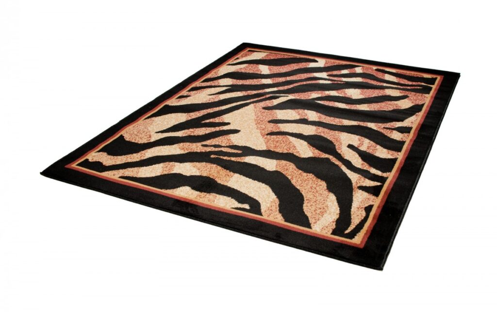 Tappeto Atlas Nero Beige Stampa Animale Tigre
