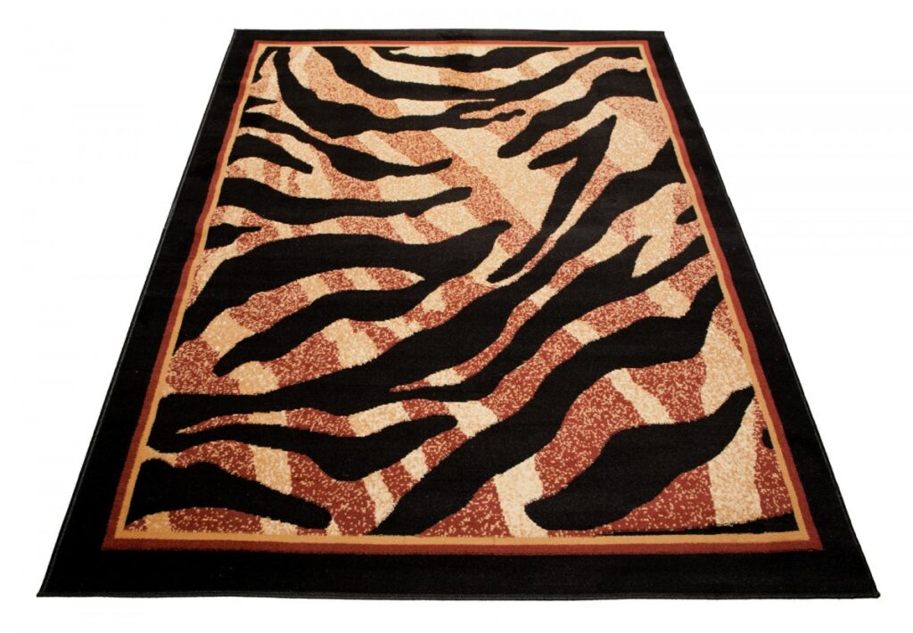 Tappeto Atlas Nero Beige Stampa Animale Tigre