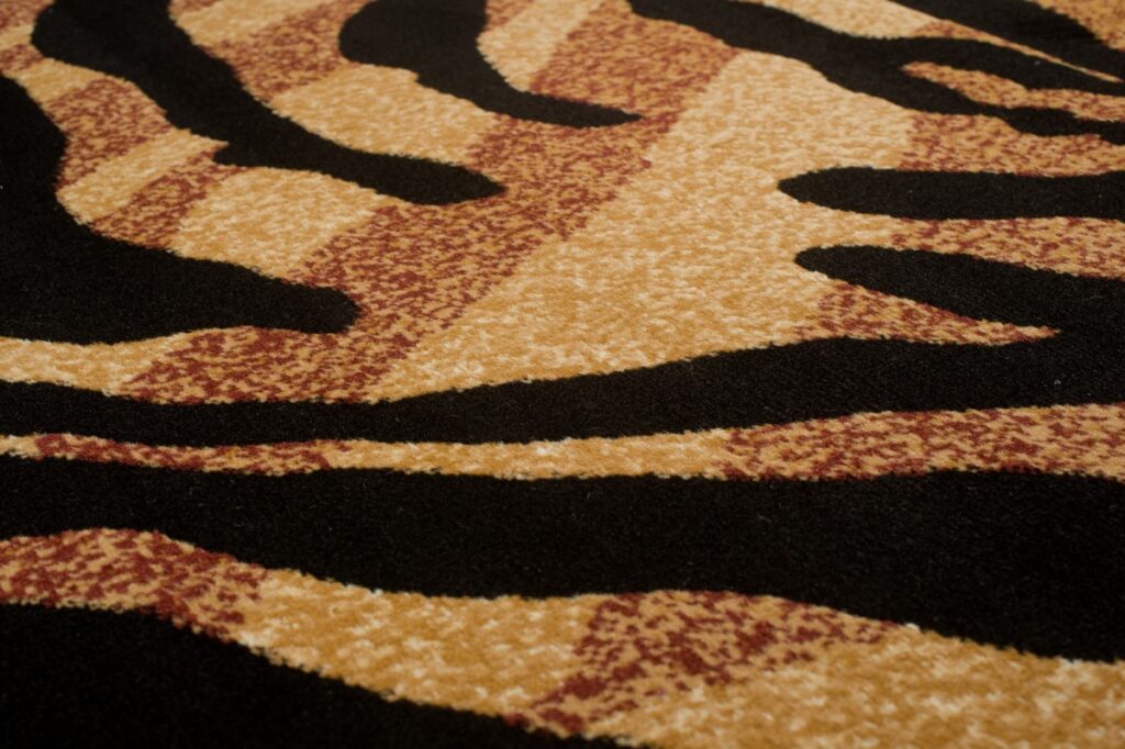 Tappeto Atlas Nero Beige Stampa Animale Tigre