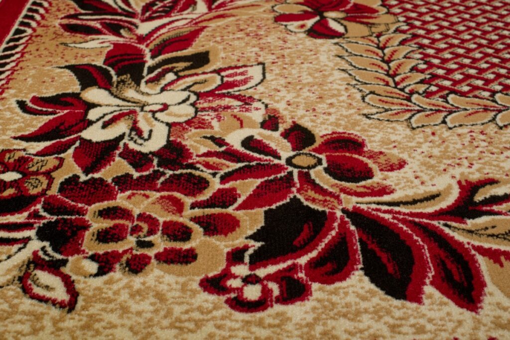 Tappeto Atlas Beige Rosso Moderno Floreale